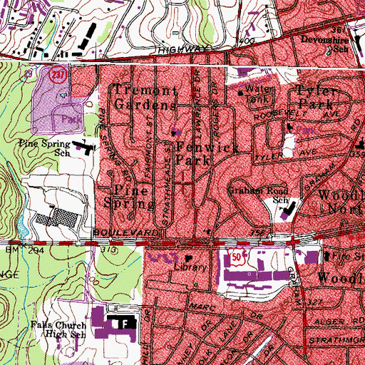 Topographic Map of Fenwick Park, VA
