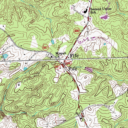 Topographic Map of Fife, VA