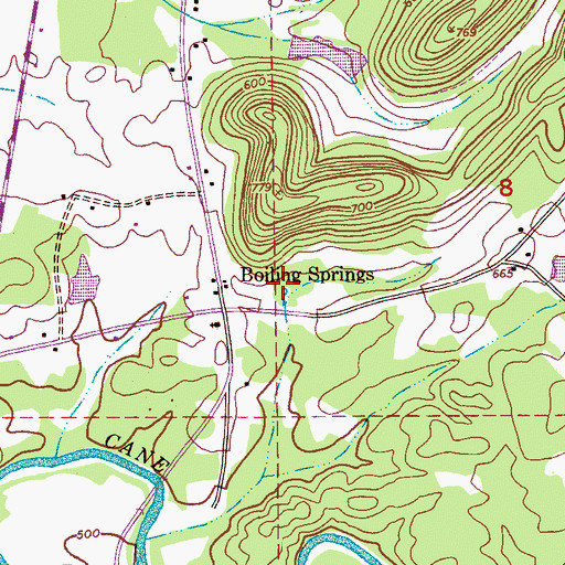 Topographic Map of Boiling Springs, AL