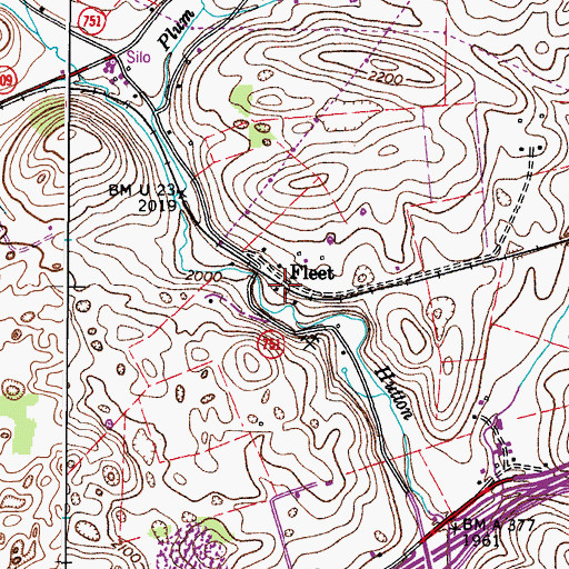 Topographic Map of Fleet, VA