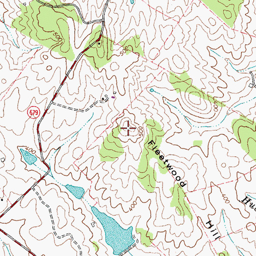 Topographic Map of Fleetwood Hill, VA