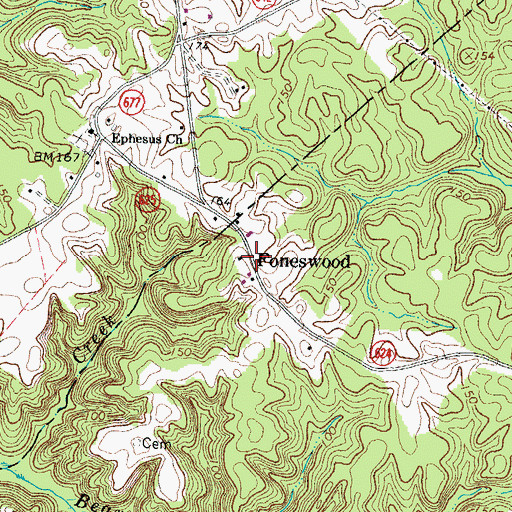 Topographic Map of Foneswood, VA