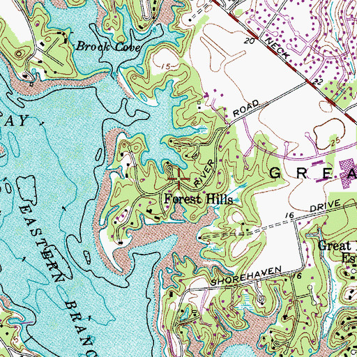 Topographic Map of Forest Hills, VA