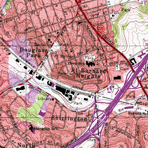 Topographic Map of Fort Barnard Heights, VA