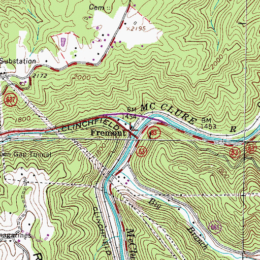Topographic Map of Fremont, VA