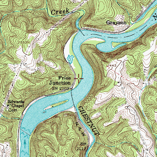 Topographic Map of Fries Junction, VA