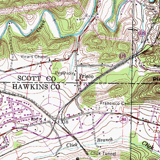 Topographic Map of Frisco, VA