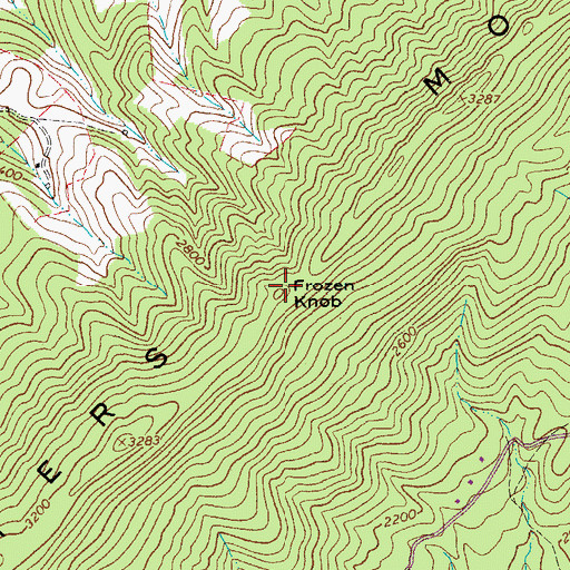 Topographic Map of Frozen Knob, VA