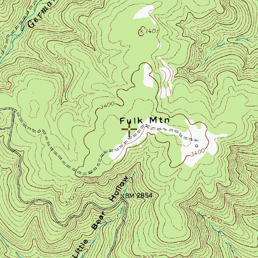 Topographic Map of Fulk Mountain, VA