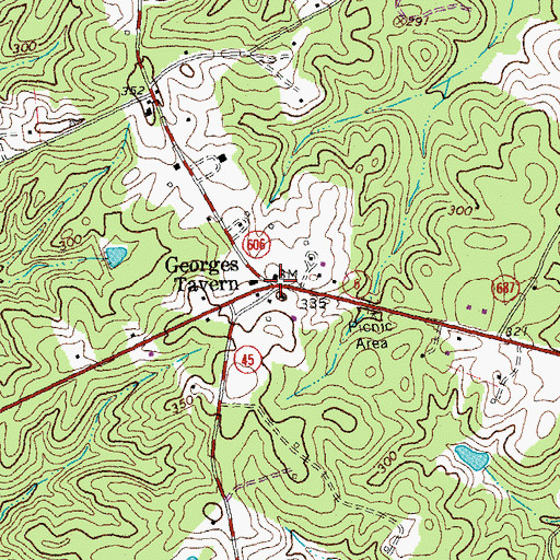 Topographic Map of Georges Tavern, VA