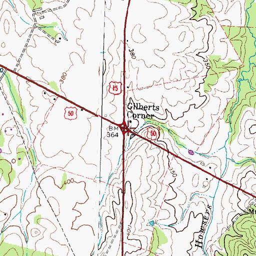 Topographic Map of Gilberts Corner, VA
