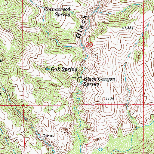 Topographic Map of Black Canyon Spring, AZ