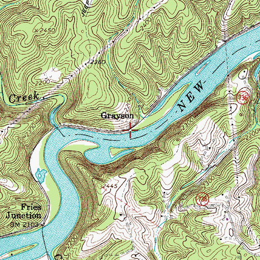 Topographic Map of Grayson, VA