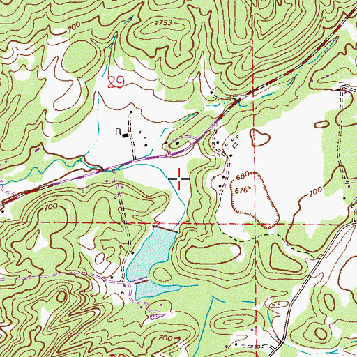 Topographic Map of Glass Spring, AL