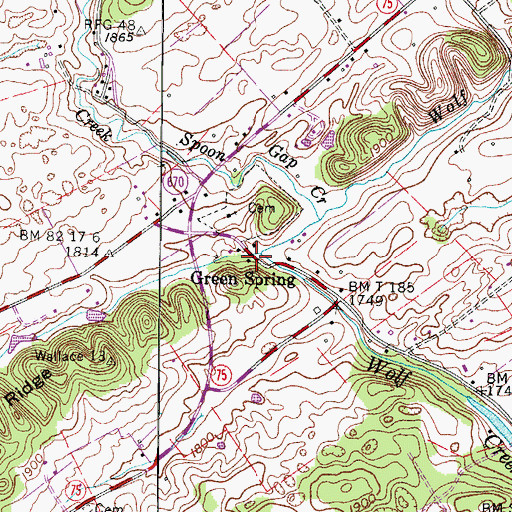 Topographic Map of Green Spring, VA