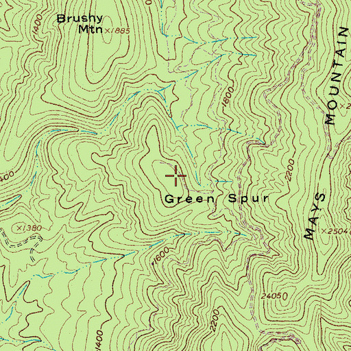Topographic Map of Green Spur, VA