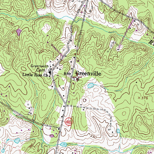 Topographic Map of Greenville, VA