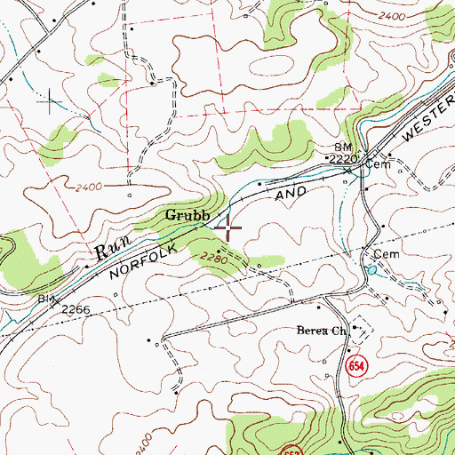 Topographic Map of Grubb, VA