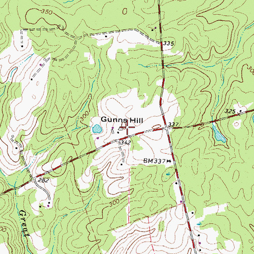Topographic Map of Gunns Hill, VA