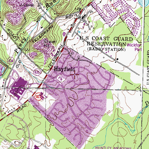 Topographic Map of Hayfield, VA