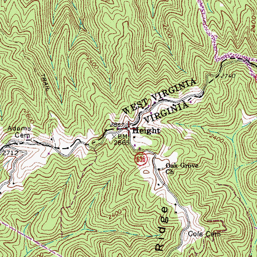 Topographic Map of Height, VA
