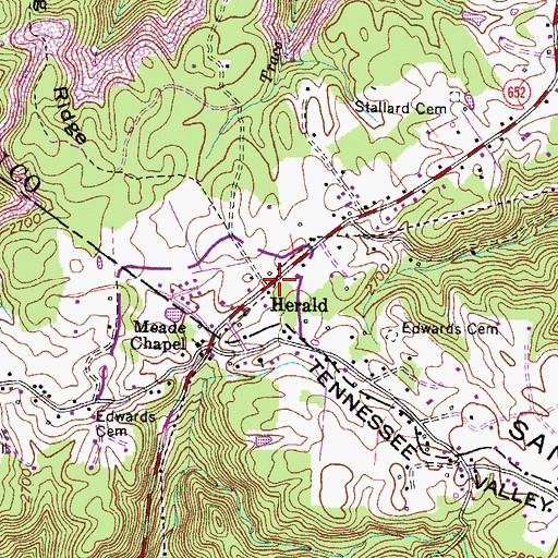 Topographic Map of Herald, VA