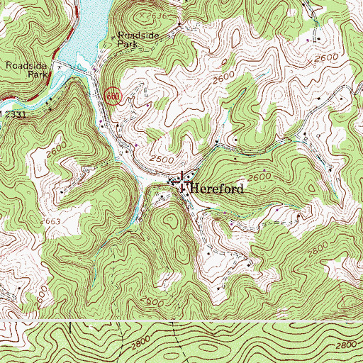 Topographic Map of Hereford, VA