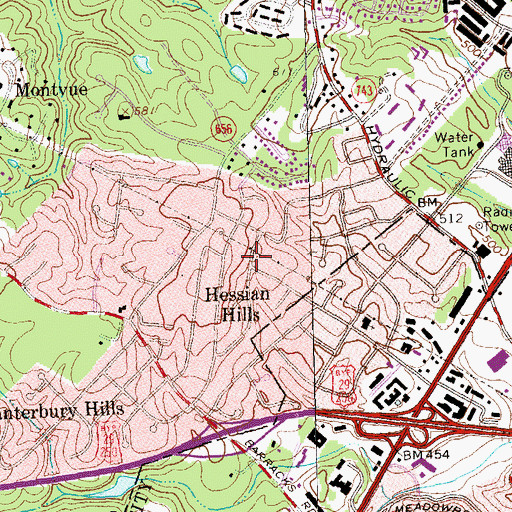 Topographic Map of Hessian Hills, VA