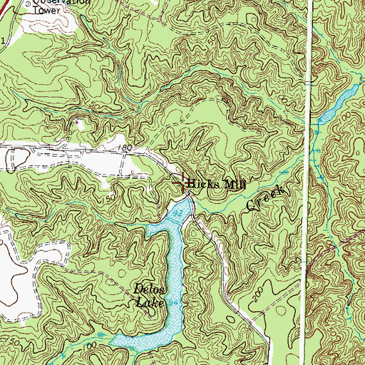 Topographic Map of Hicks Mill, VA