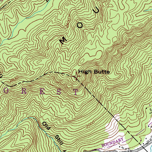 Topographic Map of High Butte, VA