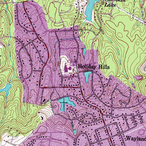 Topographic Map of Holiday Hills, VA