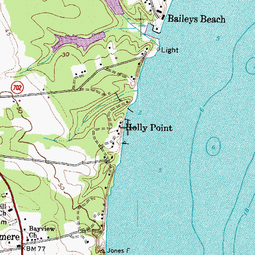 Topographic Map of Holly Point, VA