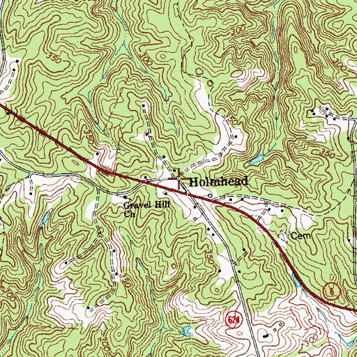 Topographic Map of Holmhead, VA