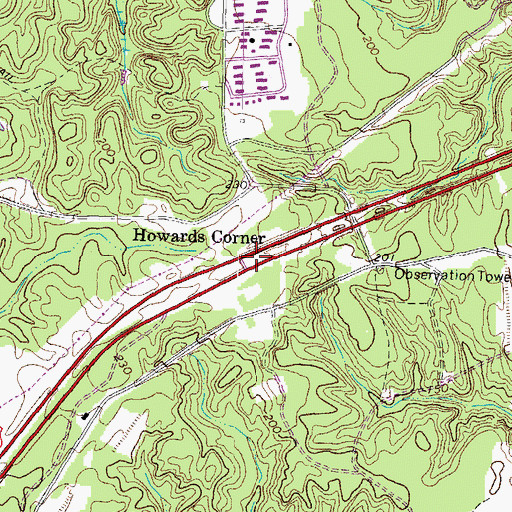 Topographic Map of Howards Corner, VA