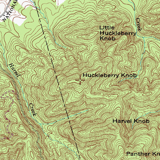 Topographic Map of Huckleberry Knob, VA