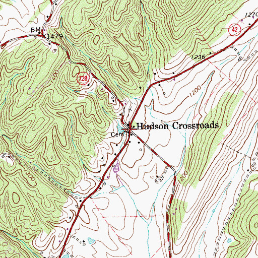 Topographic Map of Hudson Crossroads, VA