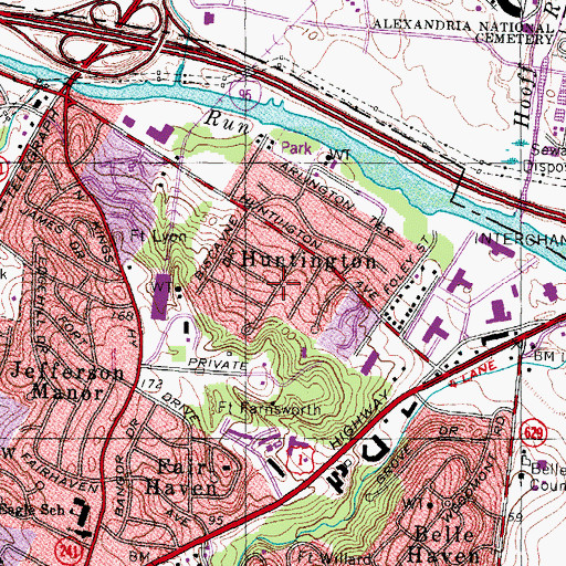 Topographic Map of Huntington, VA