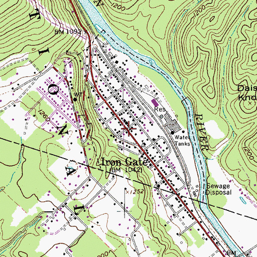 Topographic Map of Iron Gate, VA