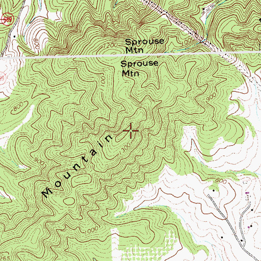 Topographic Map of Israel Mountain, VA