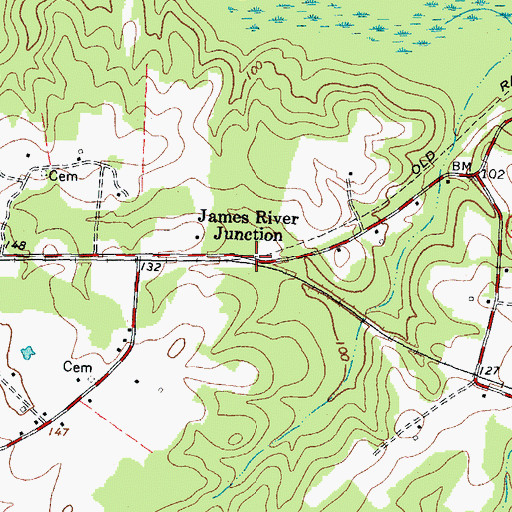 Topographic Map of James River Junction, VA