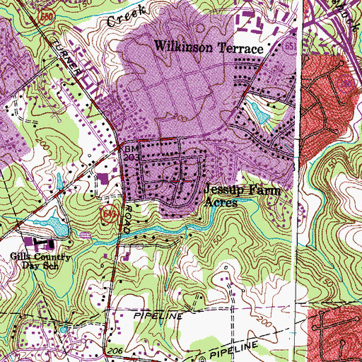 Topographic Map of Jessup Farm Acres, VA