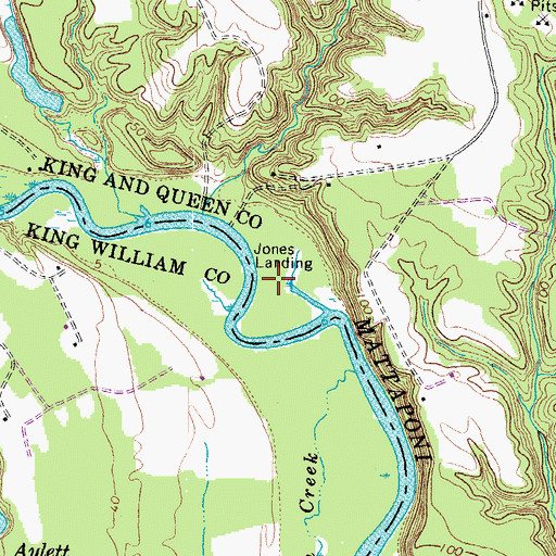 Topographic Map of Jones Landing, VA