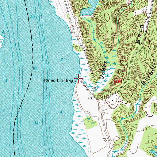 Topographic Map of Jones Landing, VA