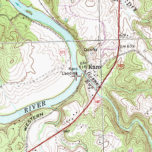 Topographic Map of Karo Landing, VA