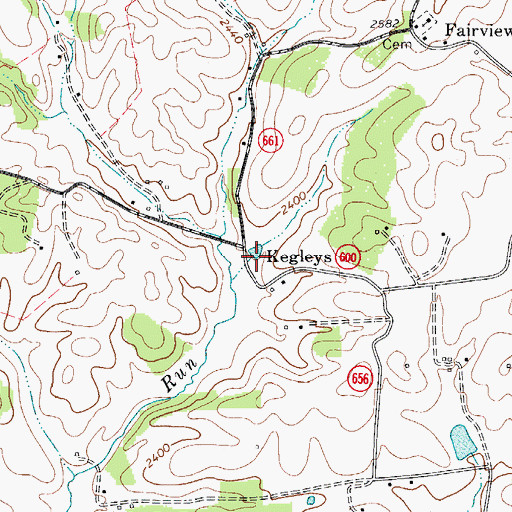 Topographic Map of Kegleys, VA