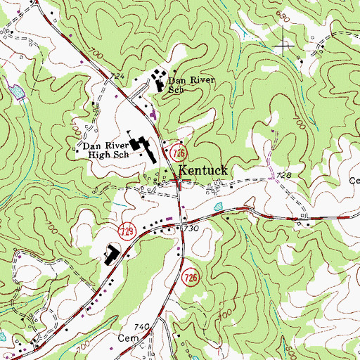 Topographic Map of Kentuck, VA