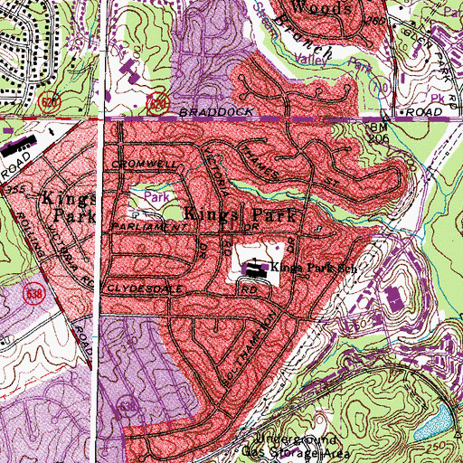 Topographic Map of Kings Park, VA