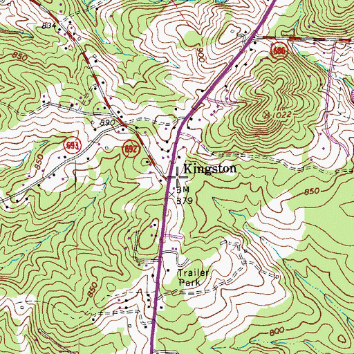 Topographic Map of Kingston, VA