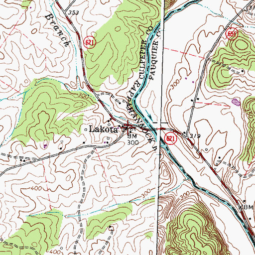 Topographic Map of Lakota, VA