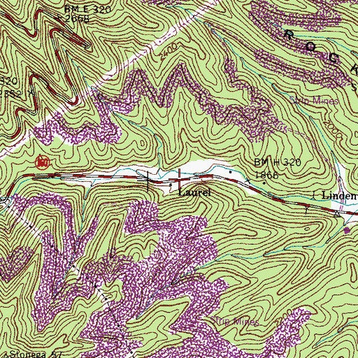 Topographic Map of Laurel, VA